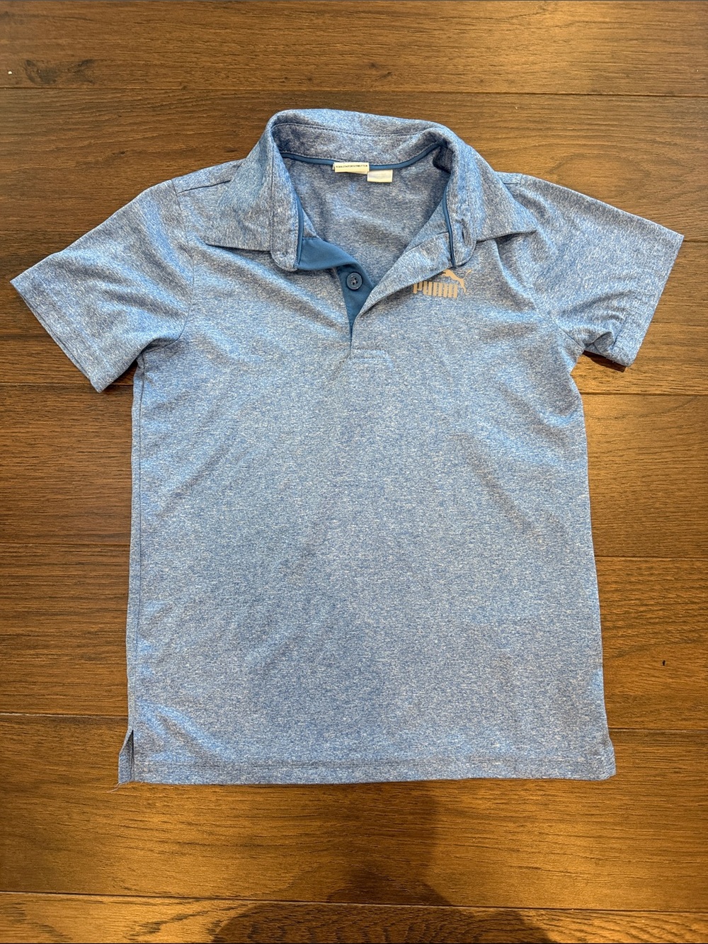Puma Boys Light Blue Heather Polo Shirt Size 6 - C35-052